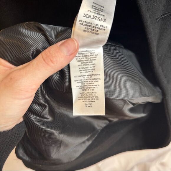 Lauren Ralph Lauren Double Breasted Wool Blend Black Coat Women’s Size 14 - Picture 9 of 10